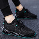 GUQIAN summer breathable men's shoes 2025 new shoes men's mesh shoes sports running casual and versatile black trendy shoes black and blue 42 (260mm)