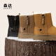 Senda Sweet Snow Stiefel Frauen Winter Neues Einkaufszentrum gleiche Cowhide komfortable und warme Outdoor -Stiefel Sue01dd3 Brown 35