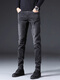 Cerejeira Luxus Männerkleidung Internationaler Marke Winter plus Samt Jeans Männer koreanischer Stil Slim Elastic Casual Hosen Männer 1048 Black 32