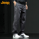 Jeep (Jeep) Casual Hosen für Männer Sommer -Hose für Männer lose trendige Arbeitshosen für Männer dunkelgrau 3xl