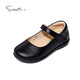 Zapatos de cuero negro de primavera y otoño de Snafi zapatos de cuero para niñas cómodos zapatos de princesa de princesa