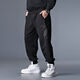 NanYUQIU) Large size casual pants for men with fat plus size loose sports casual pants for spring and summer fat guy tying pants trendy fat man 200 72152 4XL Recommended 200-220Jin [Jin equals 0.5 kg]
