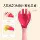 Yeehoo Temperature Senting Fork Spoon bébé apprenant à manger à l'entraînement Spoon bébé Spoon Supplémentaire Bend Vide des enfants Olive vert