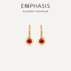 Chow Sang Sang's brand EMPHASIS series 18K gold carnelian earrings 91238E