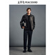 PEACEBIRD Men's Genuine Leather Jacket Topstitched Lapel Jacket Retro Casual Jacket B1BDE4F01 Black 1 L