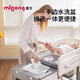 Manlong baby care table baby diaper changing table multi-function foldable newborn bathtub lift mobile magician care table-Monet gray magician care table