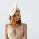 EE New New European and American Fashion Banquet Hat Elegant and Versatile Formal Hat for Women 2376 Champagne + White Adjustable