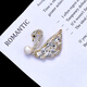 Oliveira French Olivera Pearl Brooch White Little Swan C8-1047