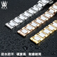靓美莱适配Casio卡西欧SHEEN系列SHN-5010/5020/4048 LTP-V300/1391 LTP-1208E女时尚陶瓷手表带钢带配件 金色间白色 间陶瓷 16mm表带宽度