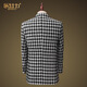 
RESHILY wool suit men's jacket trendy double-breasted black and white plaid suit fashionable casual and long single western thick style, rough black and white plaid single suit 180/XL/52 (weight 135-150Jin [Jin equals 0.5 kg])
