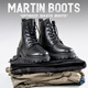 Huili Martin Boots Hombres de trabajo de verano Hombres Menores Men British Style British No-Slip Wear Wear Resistant-Face Desert Combat Boots Classic Black Four temporada 42