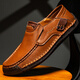 Región occidental Camel Camel Hombres de cuero genuino de cuero casual de cuero de gran tamaño British Perfect Geanie Zapatos marrón claro [9918 Four Seasons] 42