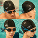 Speedo adult swimming cap made of PU material, soft, comfortable and fashionable for long hair, black