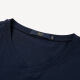 HLA Hai Lan House short-sleeved T-shirt men's summer plain V-neck personalized letters comfortable short T men's model HNTBJ2R002A Navy blue (02) 175/92A (50)