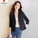 Pierre Cardin Small Brown Suit Jacket Women's 2026 Autumn New Sexy Street Temperament Short Small Suit Black M Recommended 95-105 Jin Jin equals 0.5 kg