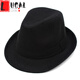 LUCALY Republic of China style men's top hat and elderly hat men's autumn and winter thickened velvet big-brimmed top hat for middle-aged and elderly people to keep warm. // Solid color (no velvet inside) - black and gray standard size (56-58cm) lining adjustable