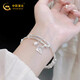 China Gold Butterfly Love Flowers Pure Silver 999 Solid Silver Bracelet Women's Silver Bracelet Children's Birthday Gift for Girlfriends and Besties 999 Pure Silver Butterfly Love Flowers Silver Bracelet