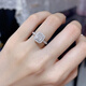 Fat Donglai's same style small sugar cube ring super shiny homemade light luxury super shiny white diamond female niche square moissanite diamond ring Hong Kong code No. 13