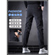Fifanwo [dos pares] Jeans casuales delgados de verano para los pantalones para hombres nuevos estirados Pantalones de estilo coreano delgado y recto 653 Black + Gray 36 [(2 pies 8) Peso 165-175 Jin [Jin equivale a 0.5 kg]]