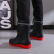 G LUXOME rain boots men's closed rainproof waterproof shoes short medium tube non-slip rain boots tie-up work rubber shoes for men and women new black (standard size) 41 255