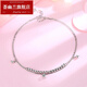 Huiyoulan PT950 platinum double-layer anklet for women, laser transfer beads, platinum ankle chain, niche design, simple Rubik's cube anklet, Chinese Valentine's Day gift, Christmas gift, PT950 5.2-5.29g (length 22cm+1c