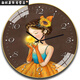 Montres, horloges murales, montres de salon de célébrités Internet à domicile, horloges murales de nouveau style, à la mode, à grande valeur, horloges en quartz sans trou, 6636 cerfs, 12 pouces (30 cm) en verre incurvé