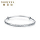 Safir platinum bracelet for women, PT950 platinum baby's breath, live mouth, push-pull type, adjustable, about 14.95 grams
