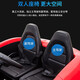 Children's shoes 1.7 meters long double seat children's electric car can sit adults two-seater four-wheel remote control treasure toy car 12V14A dual battery white + remote control + soft tires