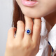 COASZE 1.3 carat natural tanzanite ring for women 18K gold inlaid with sapphire. Chinese Valentine's Day gift for girlfriend. 1.3 carat 4A grade tanzanite ring (note bracelet)