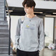 TEEK heavyweight water soft cotton long-sleeved T-shirt men's autumn clothing 2025 new fashion printed top youth casual clothes [adding velvet to keep warm] JH728 apricot color M