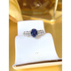 Fat Donglai quality tanzanite ring fashionable 925 silver denier tanzanite blue inlaid with imported technology high carbon diamond essence tanzanite blue ring US size 5