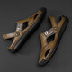 Qice Sandals d'été pour hommes-toe-toe Casual Chaussures extérieures Sandales de plage respirant à la mode Pantres de sport Chaussures de trou d'été 689 Brown 43