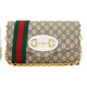 Gucci Gucci Bolsa para mujeres Gucci Horsebit 1955 SERIE PEQUEÑA BOLSO DEL COSTRO UNA HOMBRA BLANCO/EBONO 677286 HUHHX 9759 TU