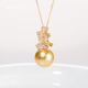 AKOYA unique product feedback South Sea Gold Pearl Seawater Pearl Pendant Lotus Leaf 18K Gold Diamond 13.3 Free Chain 1272 18K Gold Yellow Gold 13.3mm
