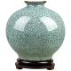 傲世景德镇陶瓷器仿古中式花瓶工艺品客厅摆件艺术品玄关博古架装饰品 仿古裂纹石榴瓶+底座+证书