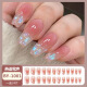Meine sieben Tage 2024 Neue handgefertigte Rüstungen mit mittlerer Länge mit mittlerem Eis durchscheinend Aurora Diamond Blush Nagelkunstplatte Finger 24 Tabletten bis 1047# Crystal Purple Butterfly Trage Tool Kit Style