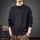 Luo Meng American retro Henry collar black sweater men's autumn new trendy brand sweater loose pullover with sweater 8903 black L suitable weight 115-130 Jin Jin equals 0.5 kg