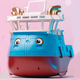 Q version remote control tugboat charging high-speed speedboat ship wireless electric boy children's water toy boat model 25cm Barco tugboat blue (dual electric version)