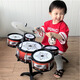 Bezi Deer Drum Set Kinderspielzeug Anfänger Aufklärung Jazz Drum Praxis Drum Simulation Drum schlägt Musikinstrumente Frühes Bildungsspielzeug Extra Large Blue Seven Schlagzeug mit Stuhl 719 Jahre alt