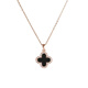 Luruo four-leaf clover necklace for women 2024 new 18K rose gold pendant clavicle chain 925 silver jewelry high-end clover gold