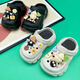 Dezu Nouveau style de garçons et de filles Slippers parent-enfant mignon Cartoon petites boules de charbon Eva Hole Shoes Soft Sodals Sandales sans glissement blanc-606 petites boules de charbon 28-29