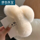 MiU Se Large Real Rex Dragon Hair Back Head Clip Internet Celebrity Oversized Fur Hair Clip Cute Plush Headwear Hair Clip New Year Rex Rabbit Fur Beige 13cm B06