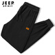 JEEP SPIRIT sweatpants men's spring and autumn leggings pants men's loose casual pants men's outdoor comfortable running trousers black 2XL