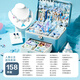 Xinge Accessoires pour les cheveux pour enfants filles anniversaire pour enfants en épingle à cheveux bricolage bijoux de bijoux glace et neige bleu 158 pièces Cadeaux d'anniversaire