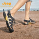 
Jeep sandals men's outdoor breathable beach shoes men's bag-toe wading hole shoes non-slip hiking casual shoes 514 dark gray 42