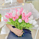 Flower e-flow ins artificial flower tulip fake flower bionic bouquet living room decoration flower table flower arrangement floral photo bouquet 15 white tulips