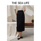
THE SEA LIFE Ou Hai Yisheng New Chinese style high-waisted skirt for women 24 summer waist-hugging high-end black buttoned skirt Y16866 Black Mage L