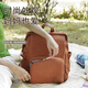 NIC. Wire-resistant multifunctional pregnant women backpack mommy bag, reasonable partition, easy to pack bottles and diaper wipes, first choice for new mothers, milk white
