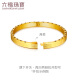 六福珠宝 足金罗马数字硬金工艺黄金手镯空心开锁式镯子 计价 F73TBGB0001 56mm-13.74克(含工费2679元)