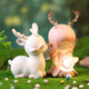 Enchanting cat and deer night lamp desktop decoration girl birthday gift girl high-end feeling to give girlfriend practical gift [yellow] Yilu You night lamp - gift box gift for girls romantic surprise gift